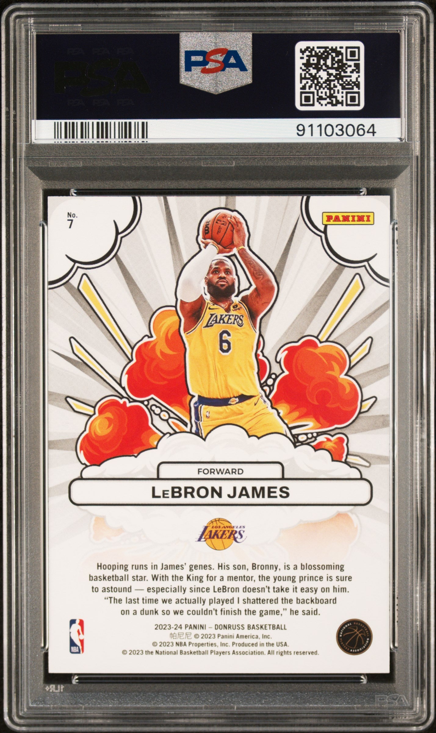 2023 Panini Donruss Bomb Squad LeBron James #7 PSA 10