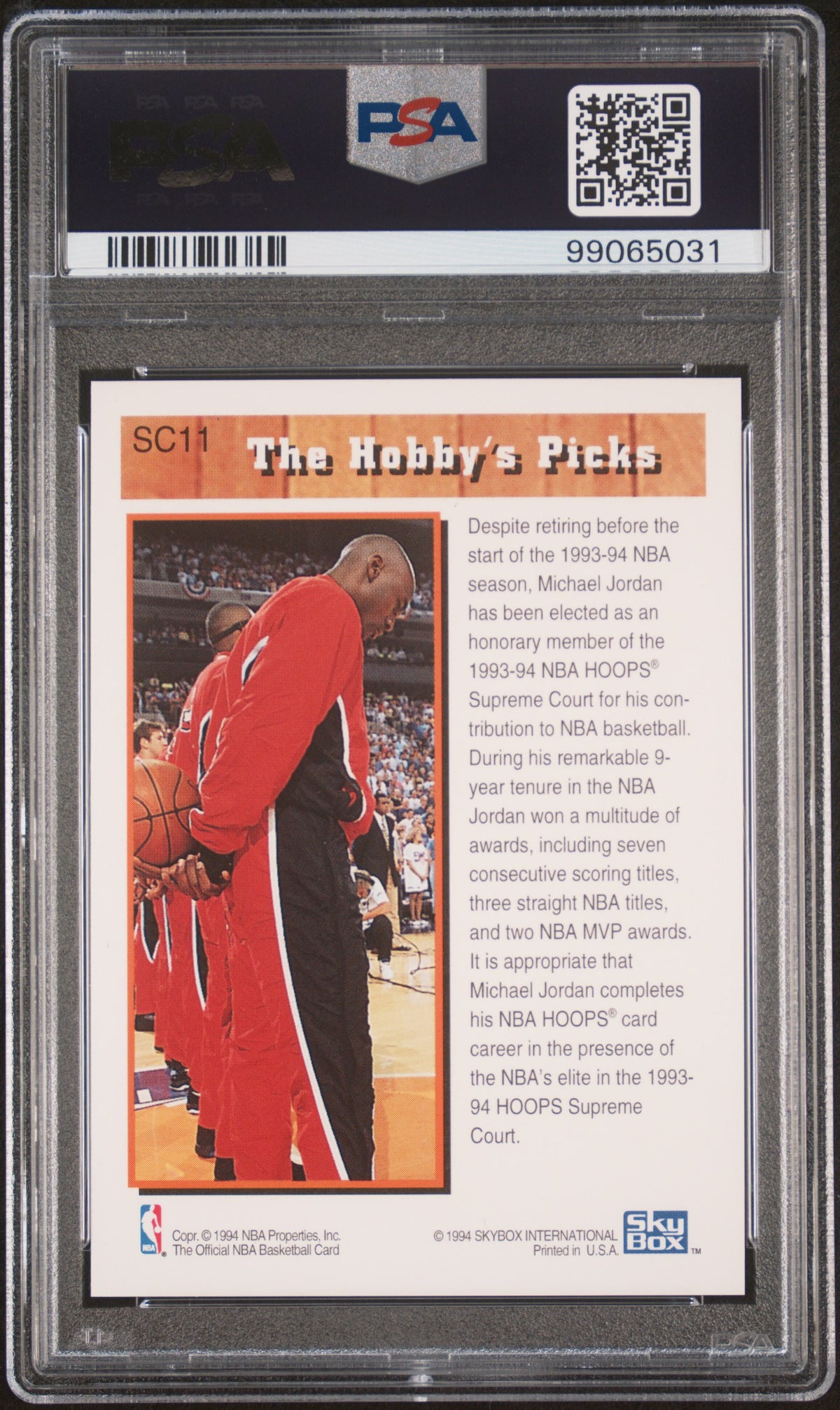 1993 Hoops Supreme Court Michael Jordan #SC11 PSA 8