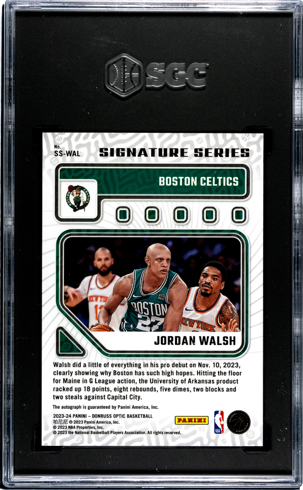 2023 Donruss Optic Jordan Walsh #SS-WAL Signature Series SGC 10 Auto 10