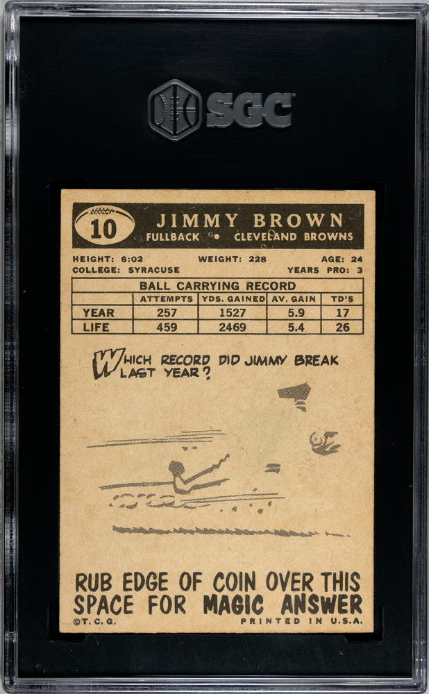 1959 Topps Jimmy Brown #10 SGC 4.5