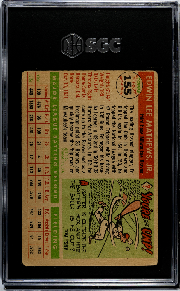 1955 Topps Ed Mathews #155 SGC 3.5