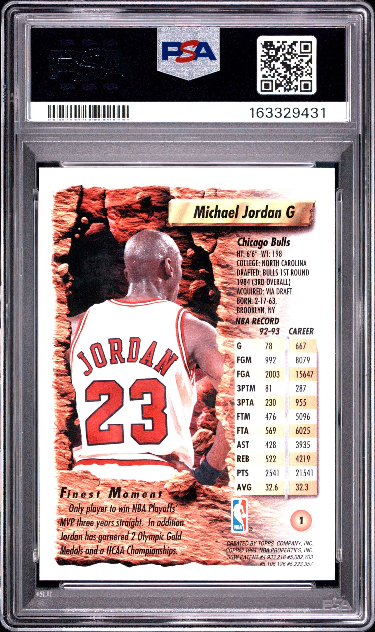 1993 Finest Michael Jordan #1 PSA 8