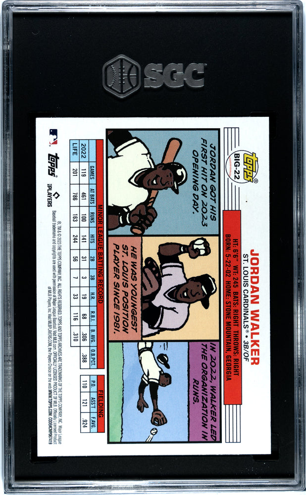2023 Topps Update Jordan Walker #BIG-22 Box Topper SGC 9.5