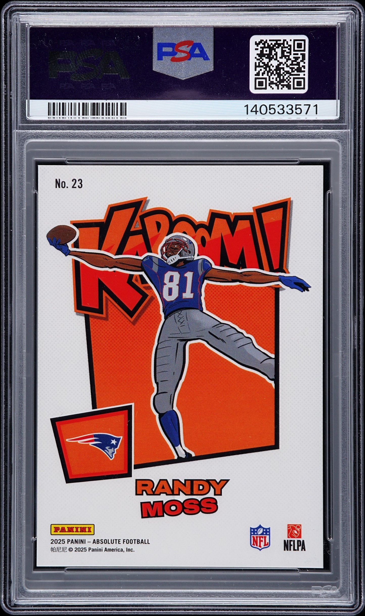 2025 Panini Absolute Kaboom! Horizontal Randy Moss #23 Gold 10/10 PSA 10