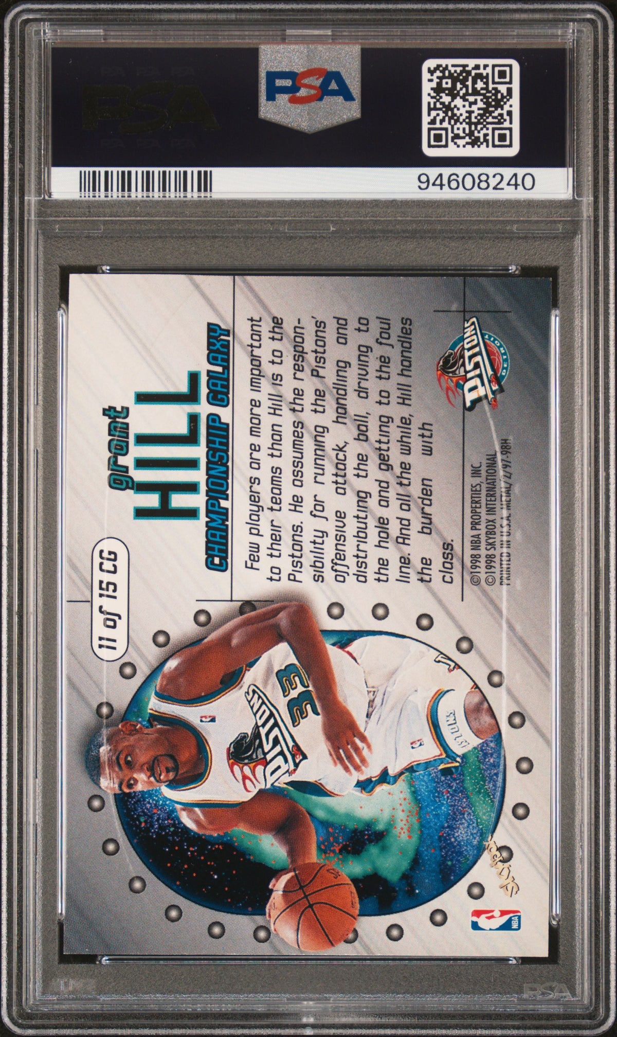 1997 Metal Universe Championship Galaxy Grant Hill #11 PSA 9