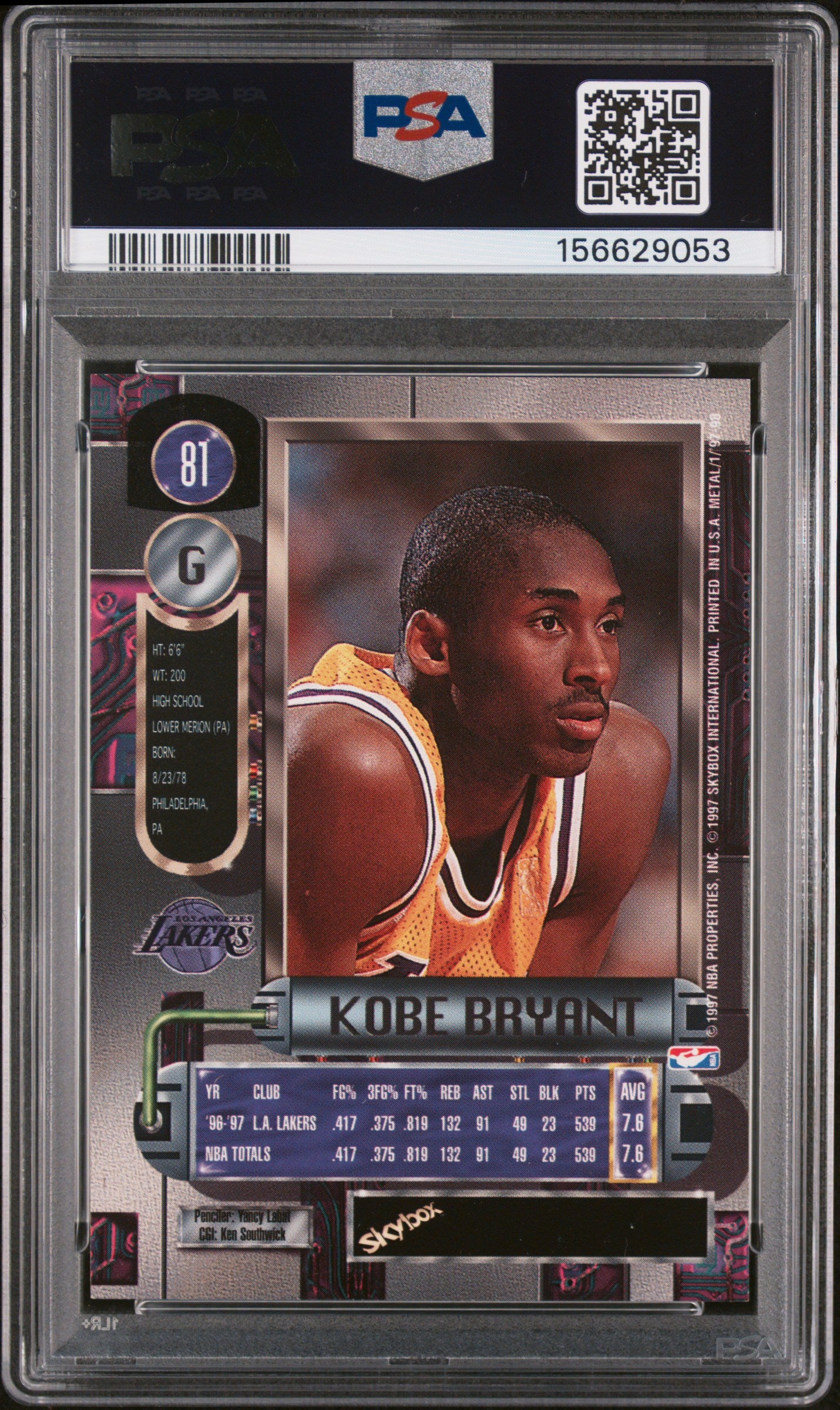 1997 Metal Universe Kobe Bryant #81 PSA 8