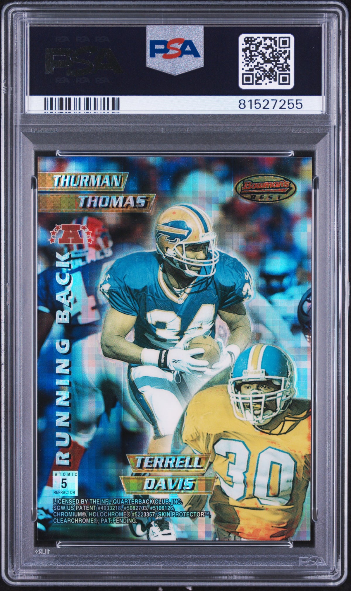 1996 Bowman's Best Mirror Image Sanders/Salaam/Thomas/Davis Atomic PSA 10 pop 6
