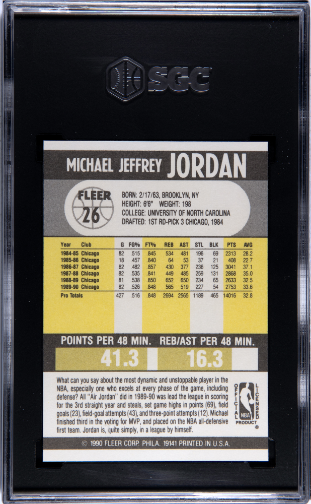 1990 Fleer Michael Jordan #26 SGC 9.5