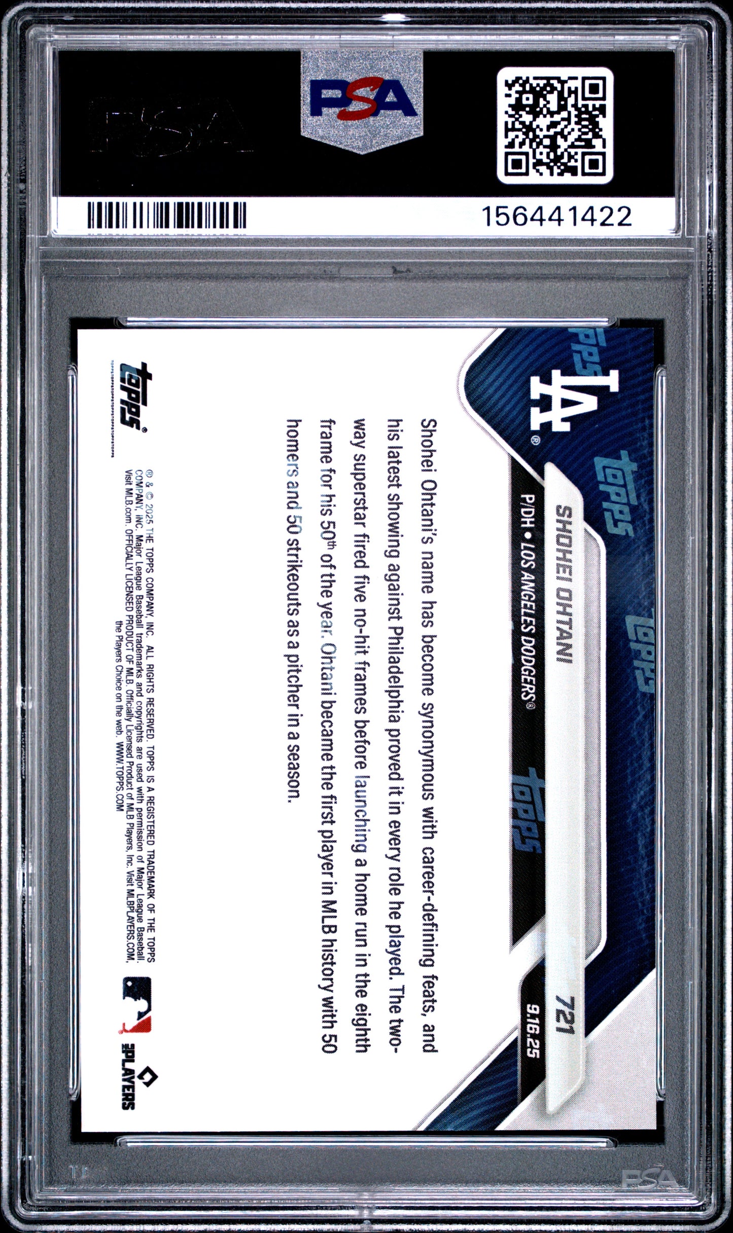 2025 Topps Now Shohei Ohtani #721 PSA 10