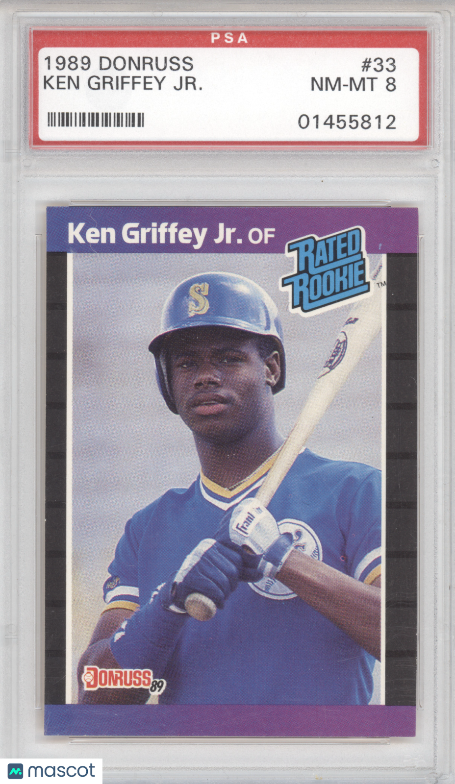 1989 Donruss Rated Rookie Ken Griffey Jr. #33 PSA 8