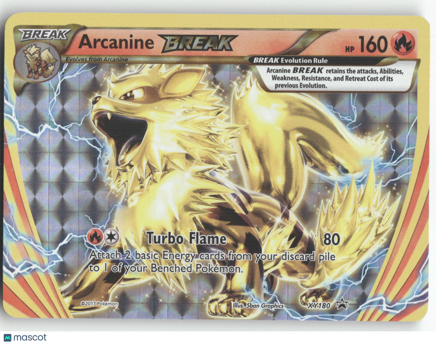 2016 Pokemon XY Arcanine BREAK Black Star Promo #XY180