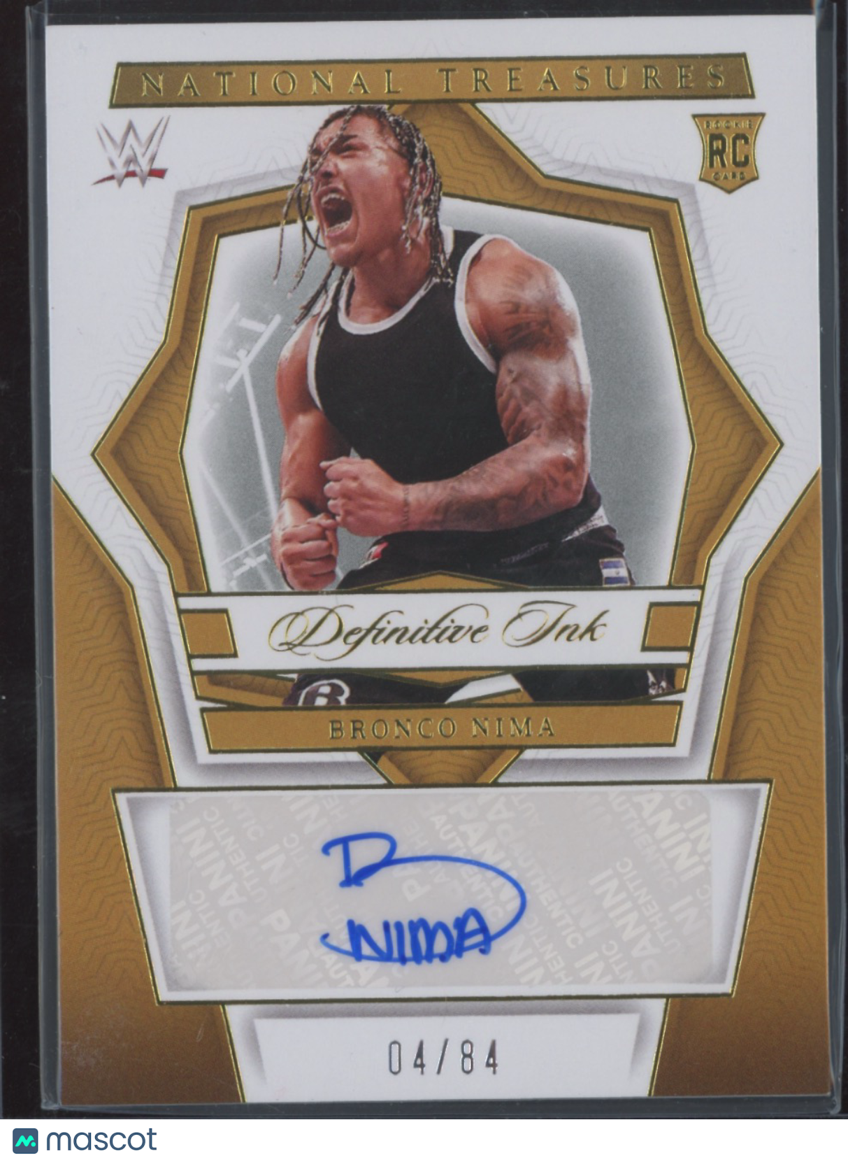 2024 Panini National Treasures WWE Bronco Nima #DK-BNM 04/84 RC