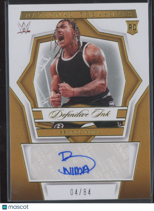 2024 Panini National Treasures WWE Bronco Nima #DK-BNM 04/84 RC
