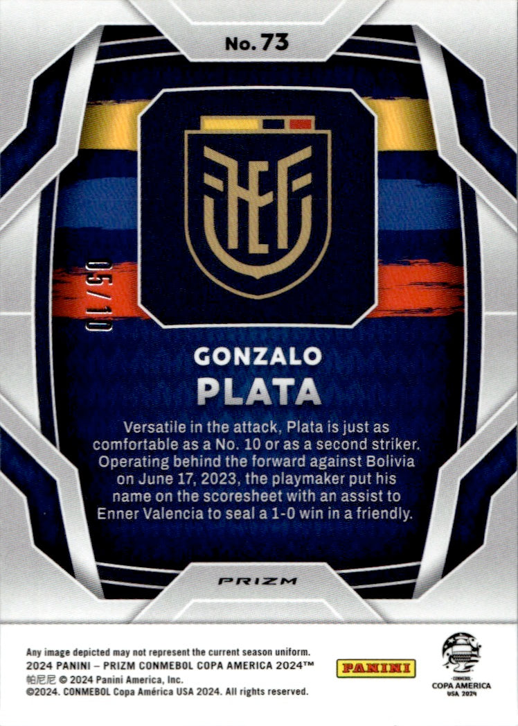 2024 Panini Prizm Gonzalo Plata #73 Gold 05/10