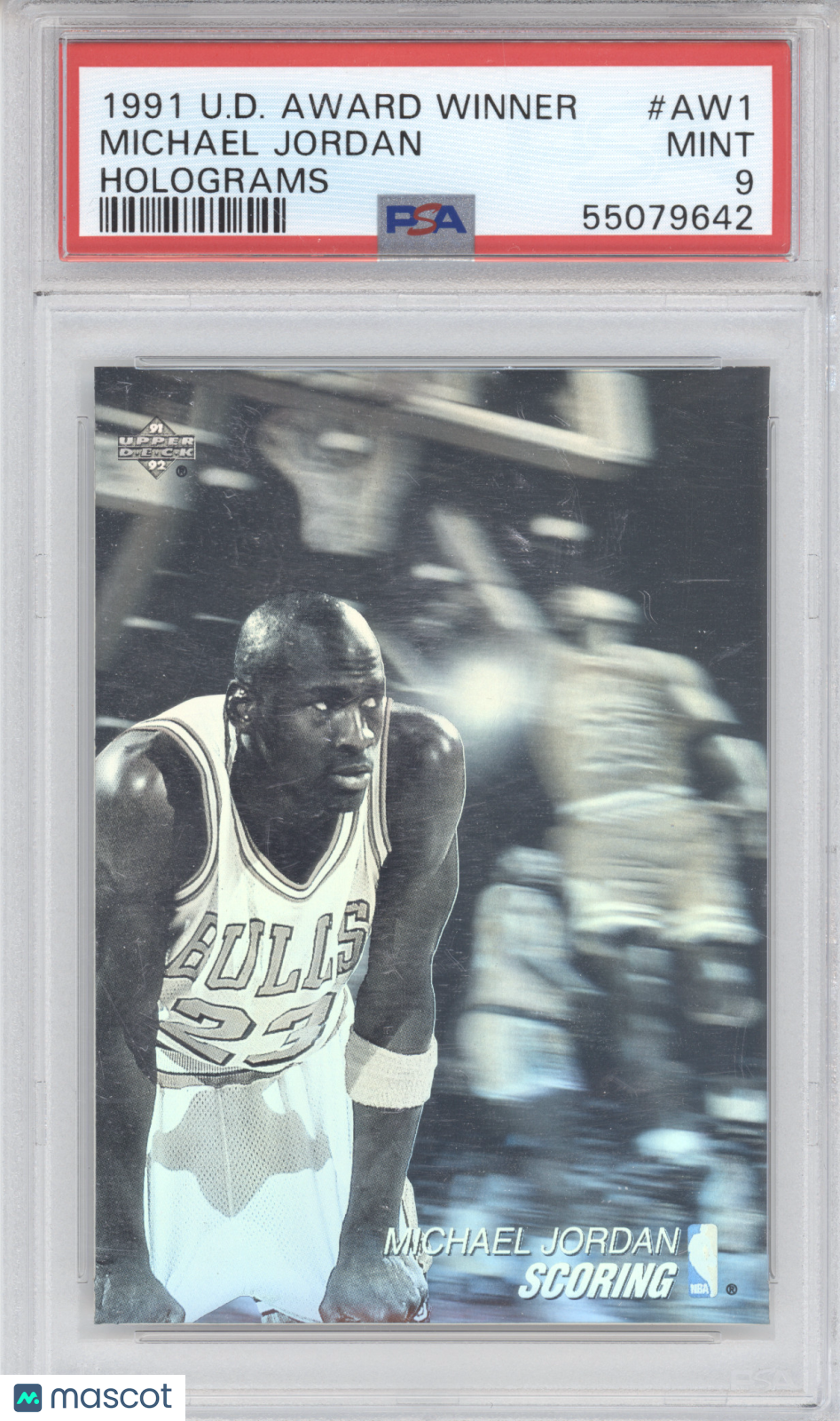 1991 Upper Deck Award Winner Michael Jordan #AW1 Holograms PSA 9