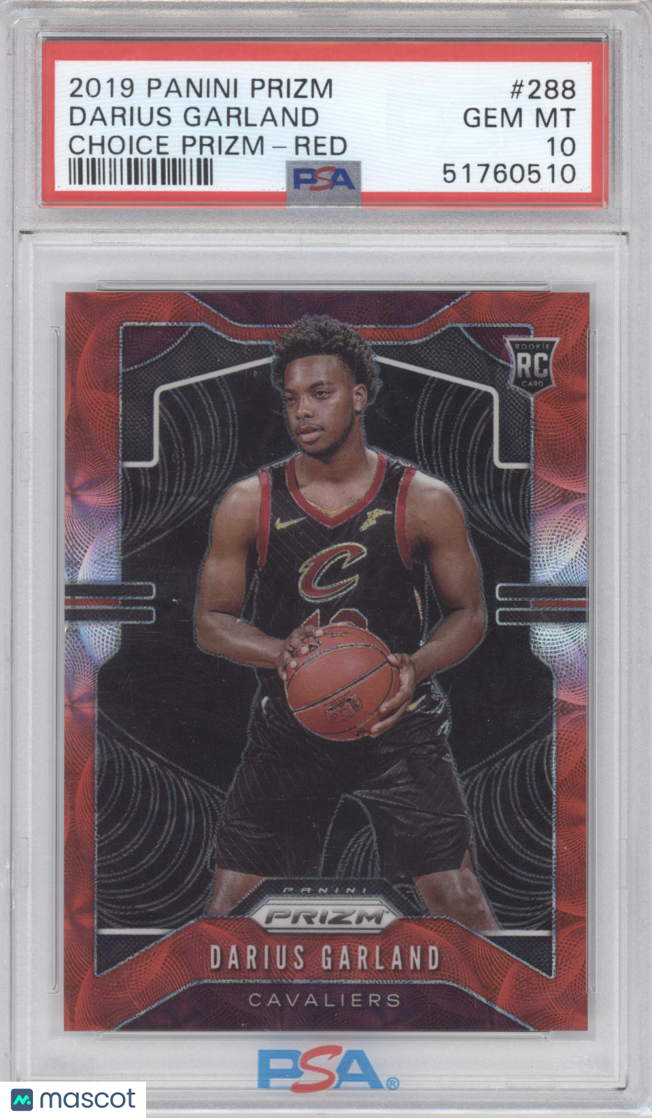 2019 Panini Prizm Darius Garland #288 Choice Red RC 29/88 PSA 10