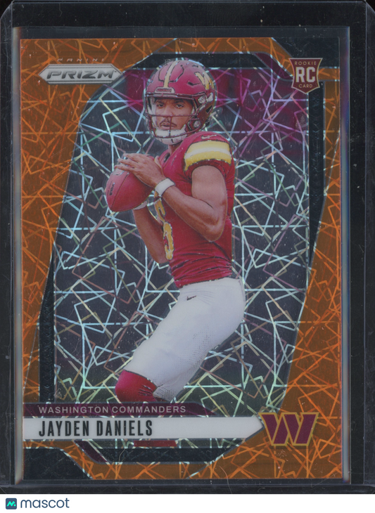 2024 Panini Prizm Football Jayden Daniels #347 Orange Cracked Ice RC