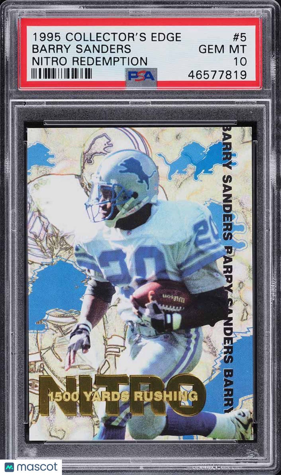 1995 Collector's Edge Football Nitro Redemption Barry Sanders #5 PSA 10