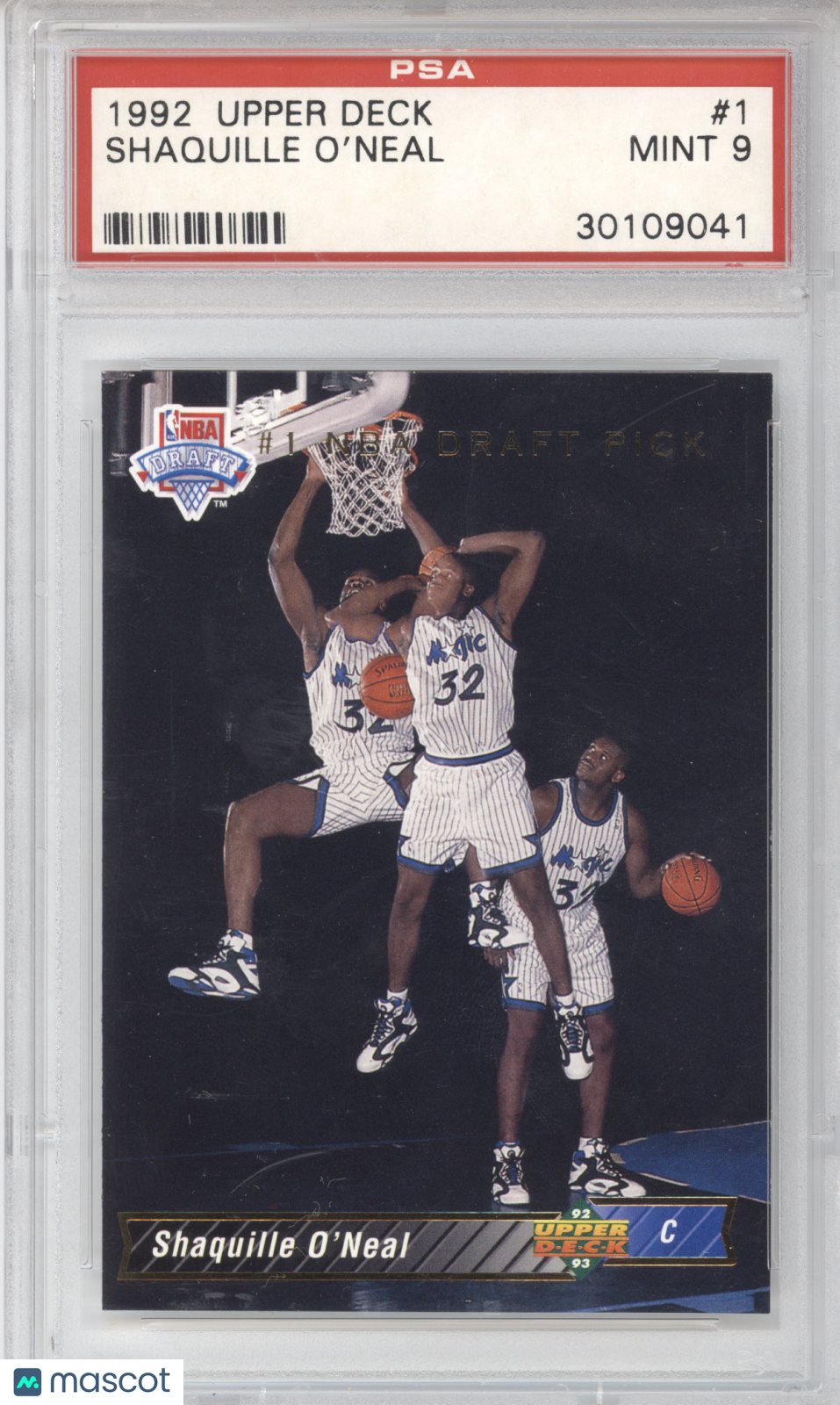 1992 Upper Deck Shaquille O'Neal #1 Draft Pick PSA 9