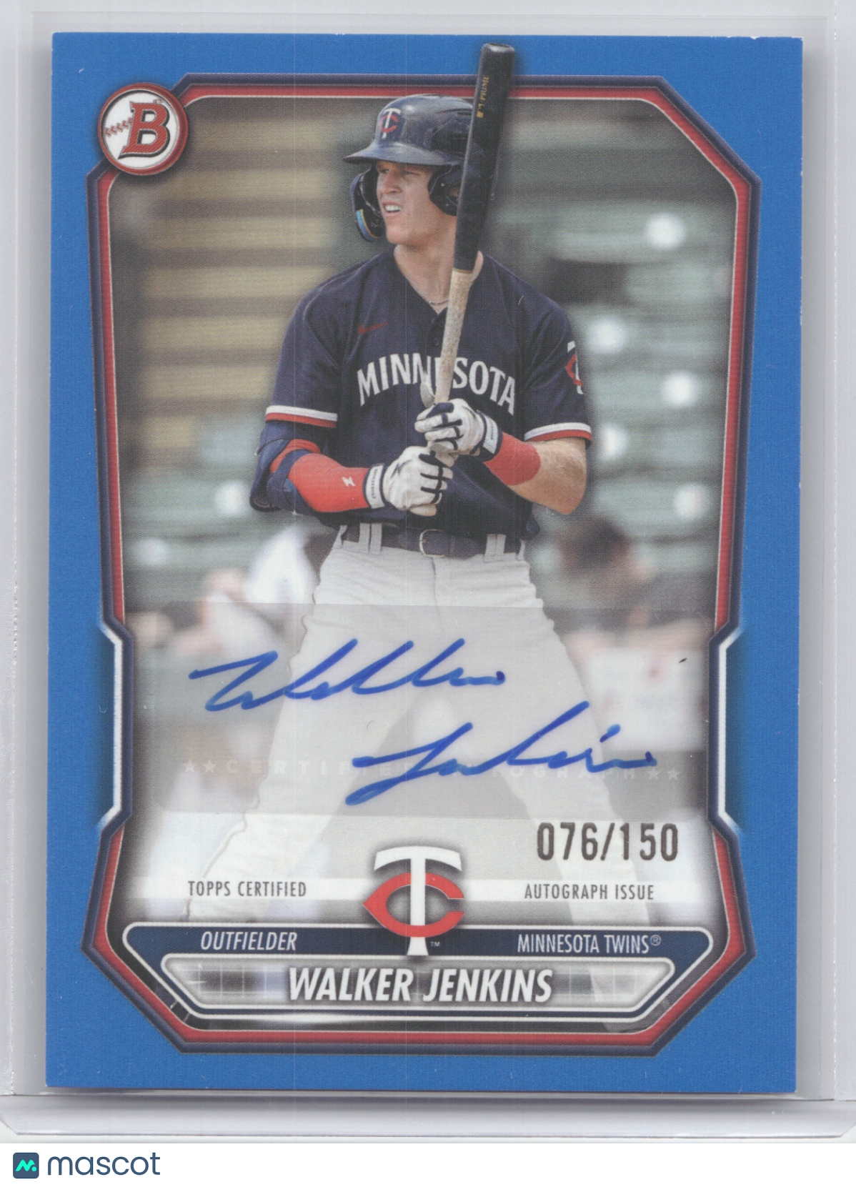 2026 Bowman Prospect Autograph Walker Jenkins #BPA-WJ Blue 076/150