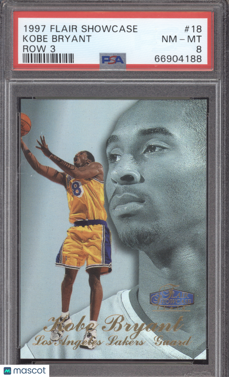 1997 Flair Showcase Kobe Bryant #18 Row 3 PSA 8