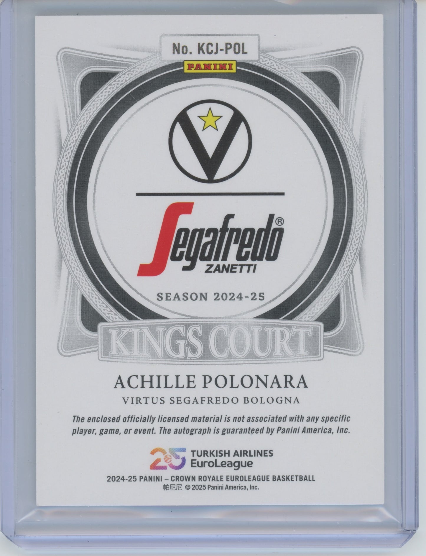 2024 Panini Crown Royale Euroleague Achille Polonara #KCJ-POL 41/49