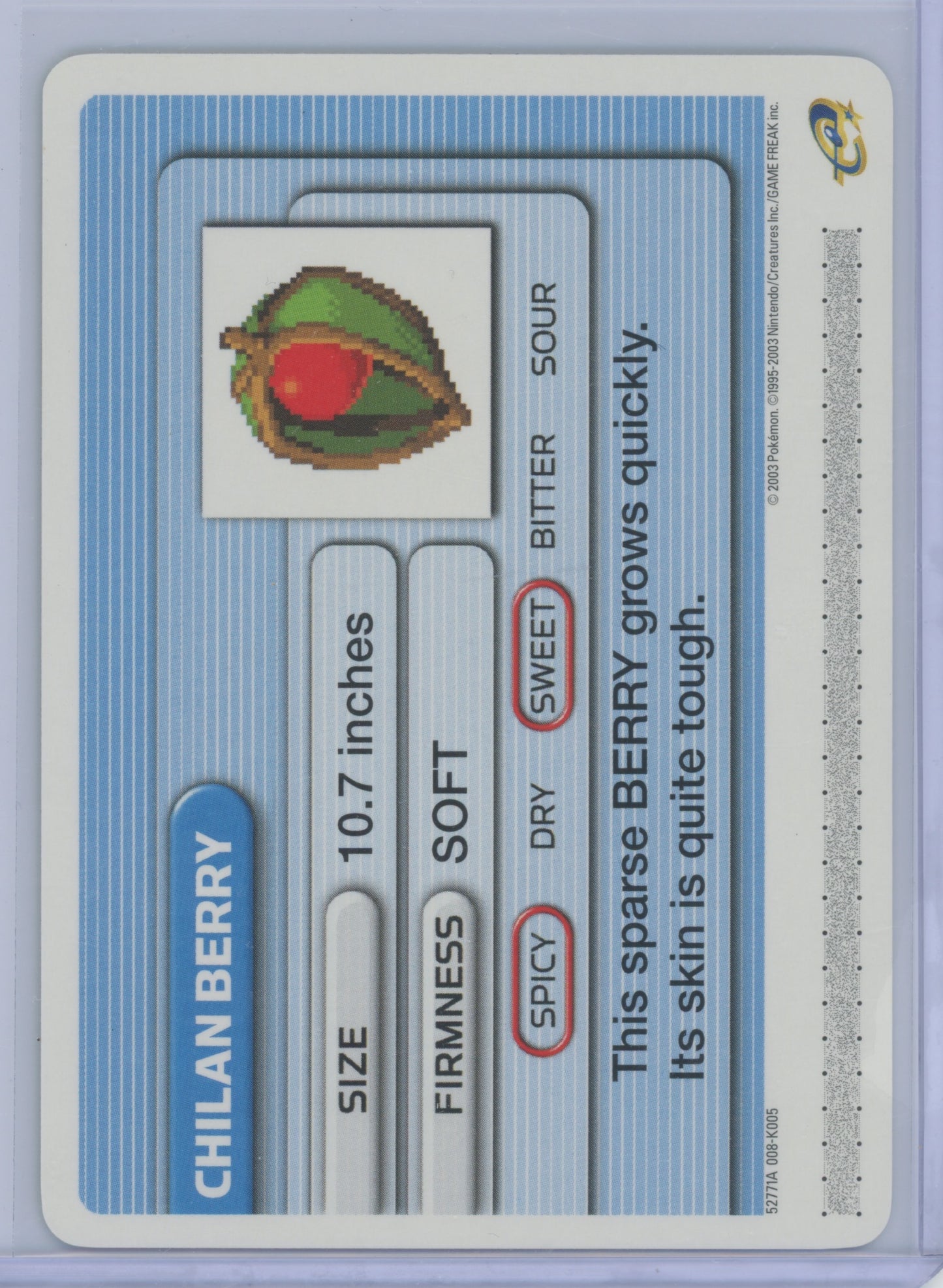 2003 Pokemon e-Reader Battle e-Card Chilan Berry