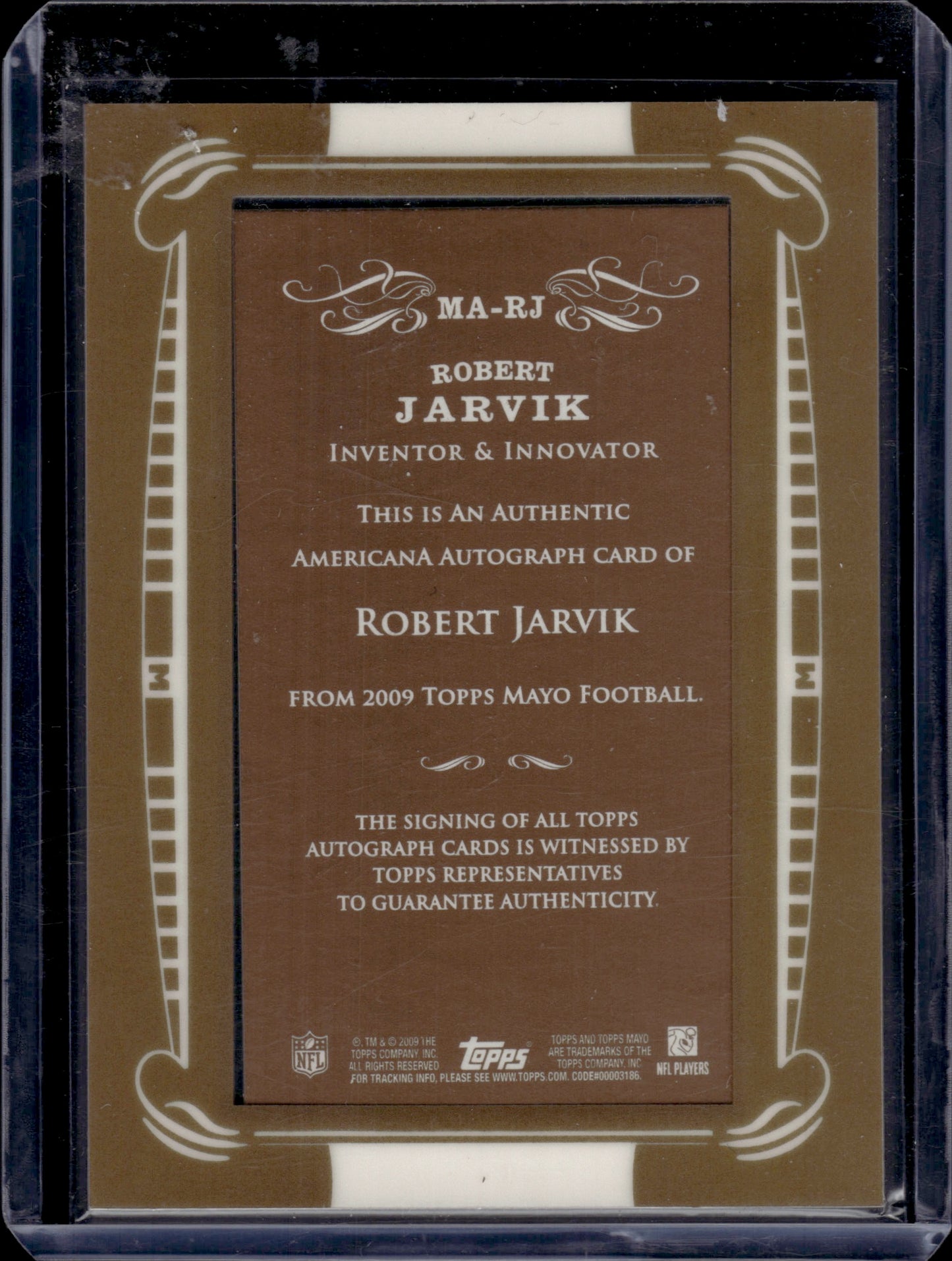 2009 Topps Mayo Robert Jarvik #MA-RJ Autograph