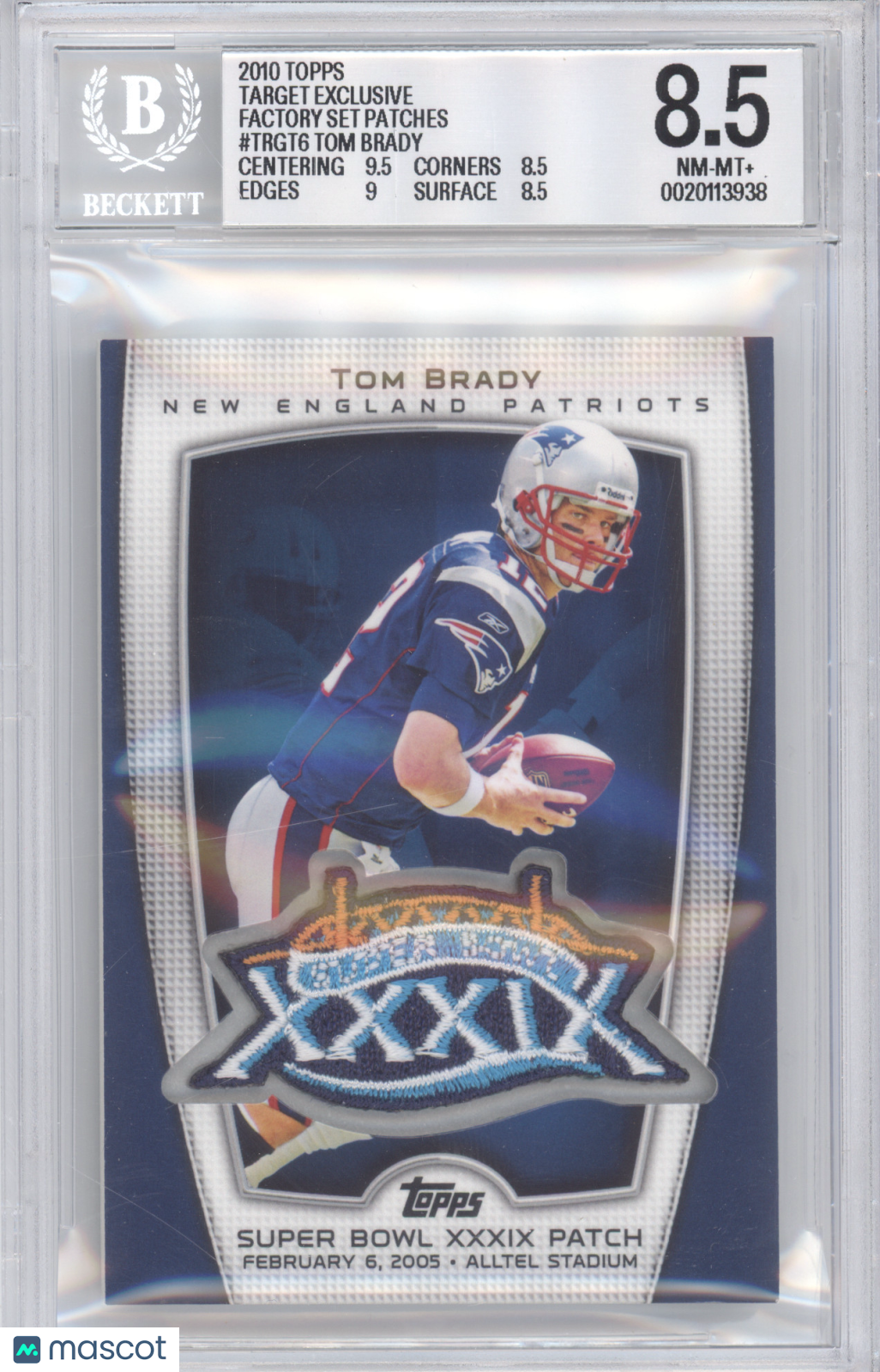 2010 Topps Target Exclusive Factory Set Patches Tom Brady #TRGT-6 BGS 8.5