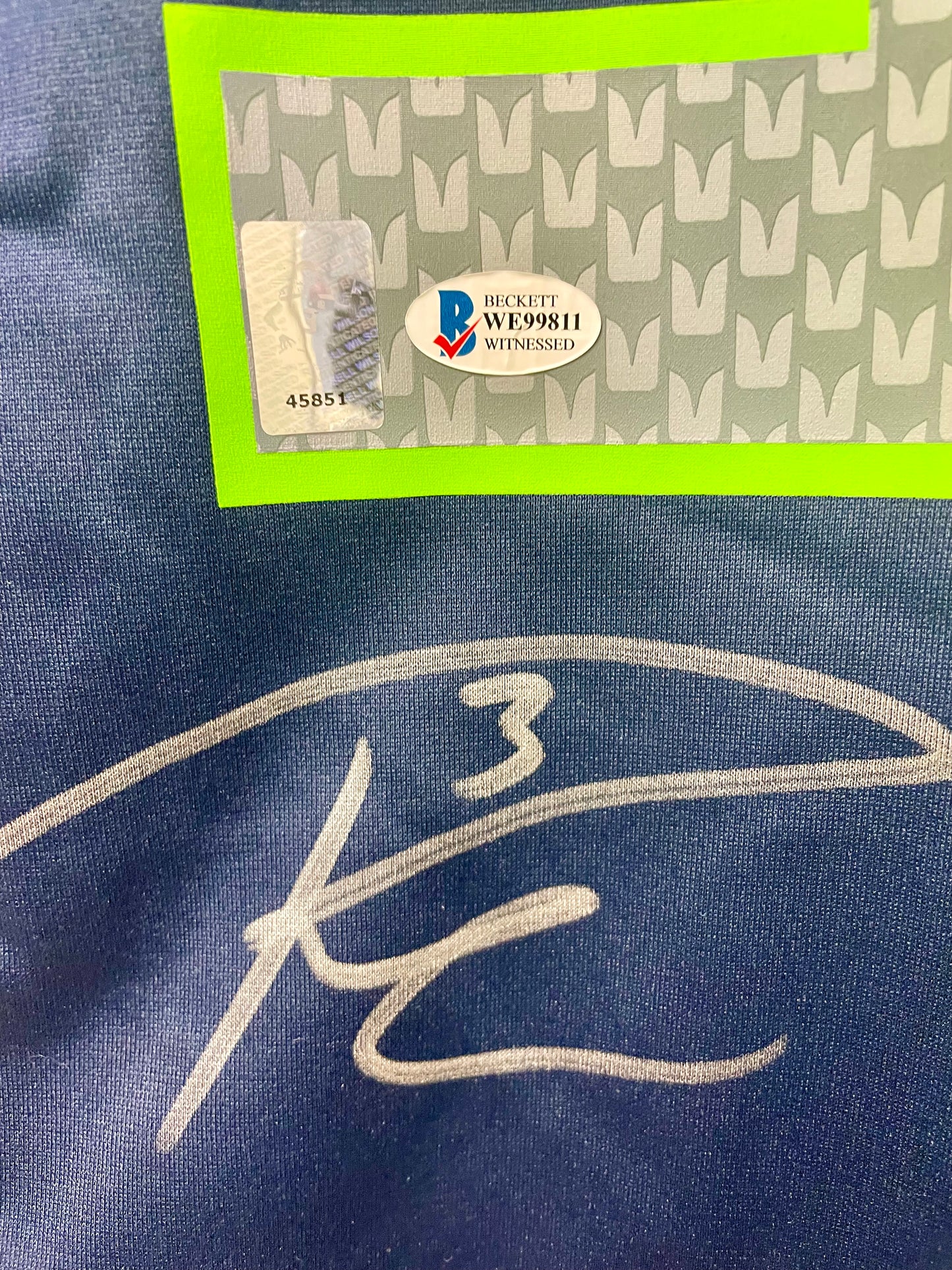 Russell Wilson Seattle Seahawks Autographed Authentic Football Jersey