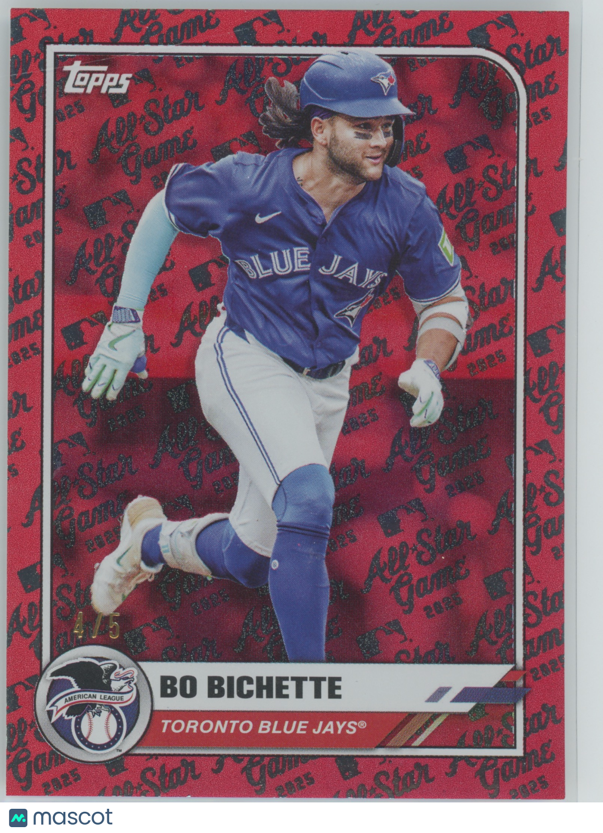 2025 Topps All-Star Game Bo Bichette #12 Red 4/5