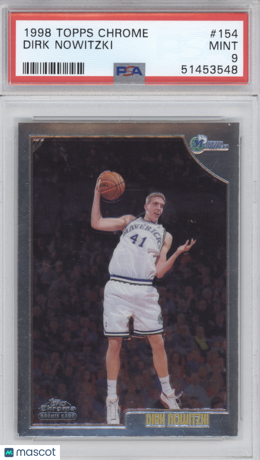 1998 Topps Chrome Dirk Nowitzki #154 RC PSA 9