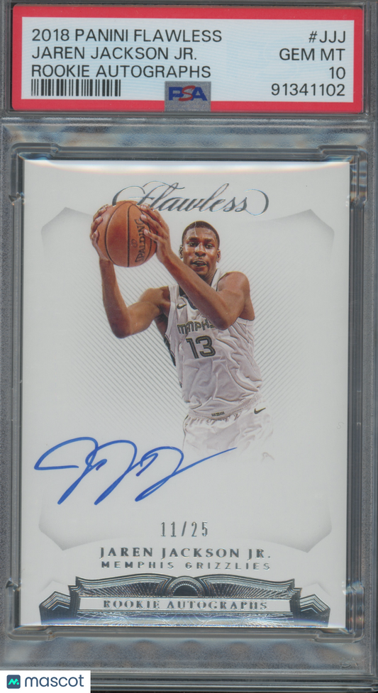 2018 Panini Flawless Rookie Autographs Jaren Jackson JR. #JJJ 11/25 PSA 10