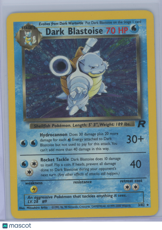 2000 Pokemon Team Rocket Dark Blastoise #3/82