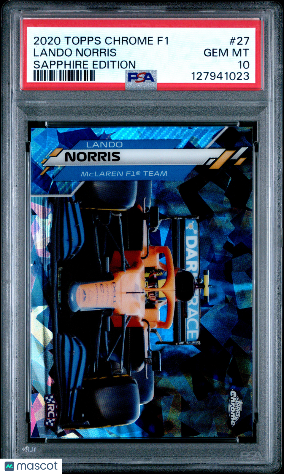 2020 Topps Chrome Formula 1 Sapphire Edition Lando Norris #27 PSA 10