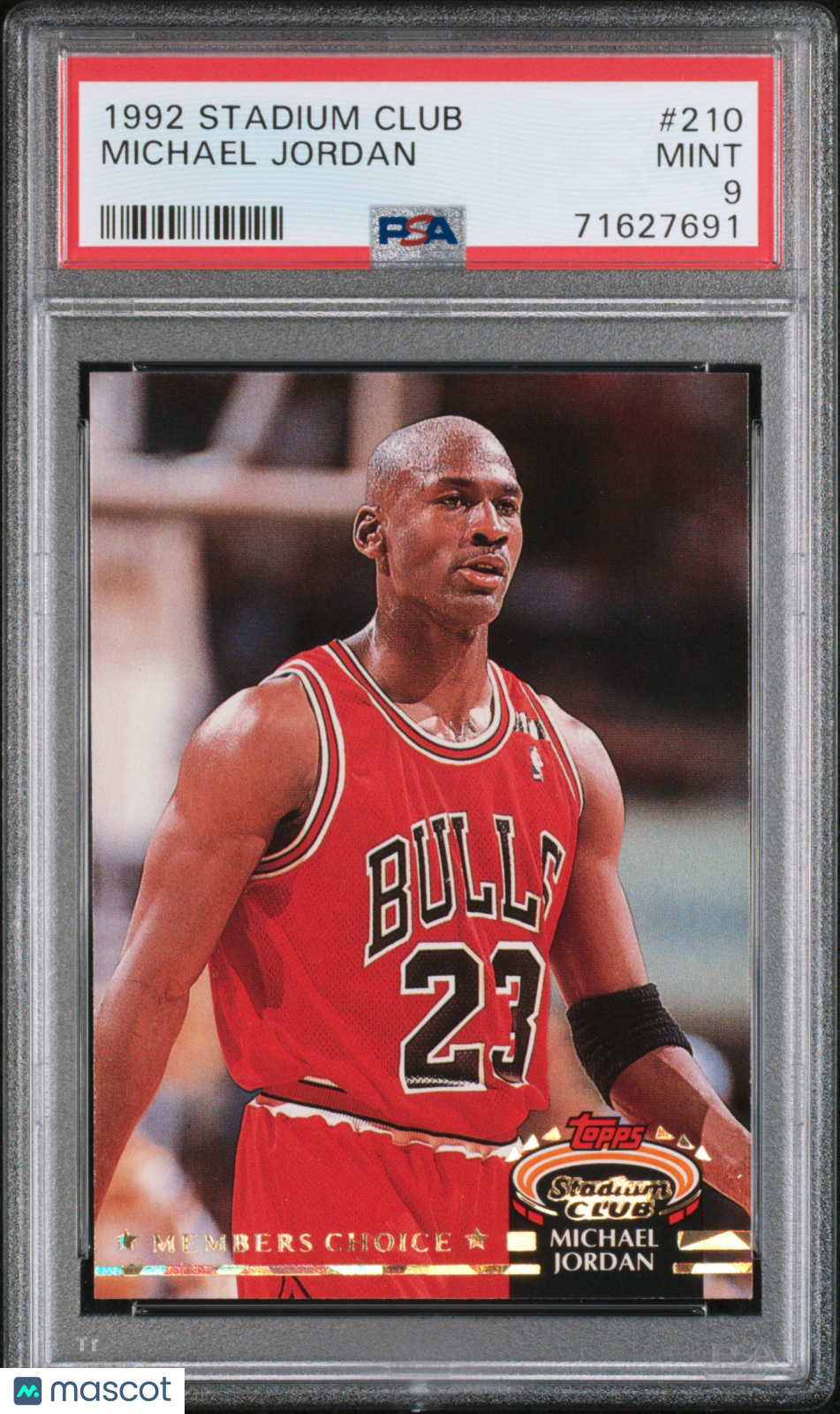 1992 Topps Stadium Club Michael Jordan #210 Member's Choice PSA 9
