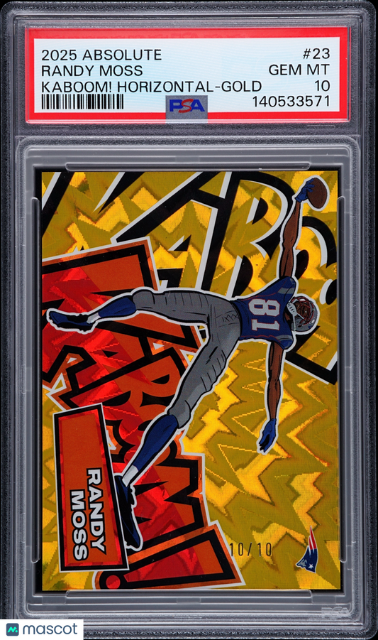 2025 Panini Absolute Kaboom! Horizontal Randy Moss #23 Gold 10/10 PSA 10