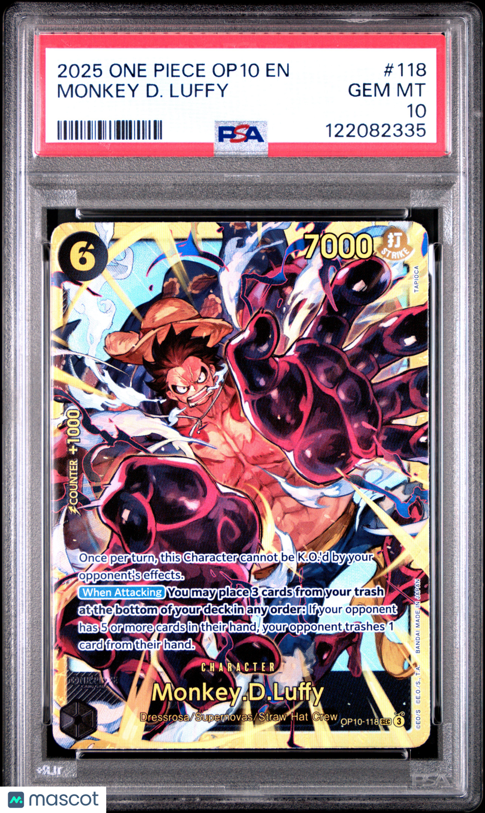 2025 One Piece Op10-Royal Blood Monkey D. Luffy PSA 10 #118