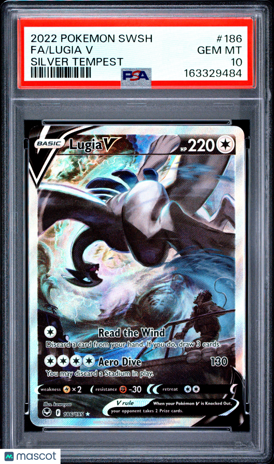 2022 SWSH Silver Tempest Lugia V PSA 10 #186/195