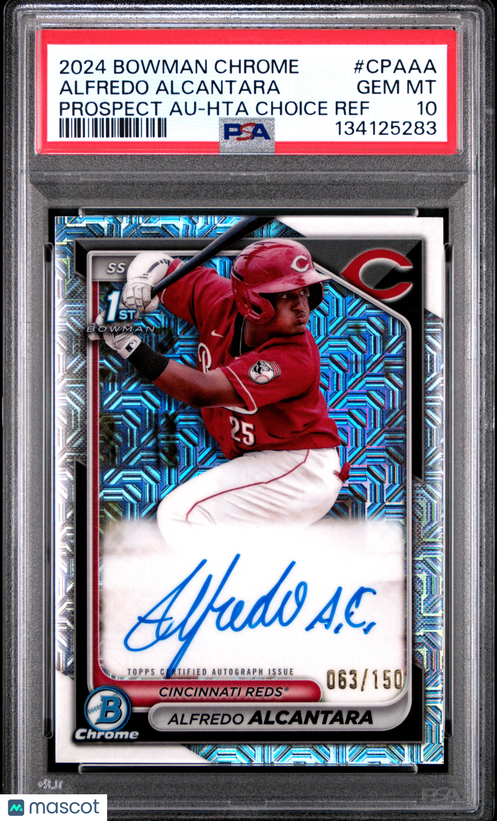 2024 Bowman Chrome Prospect Auto Alfredo Alcantara #AA Choice Ref 063/150 PSA 10