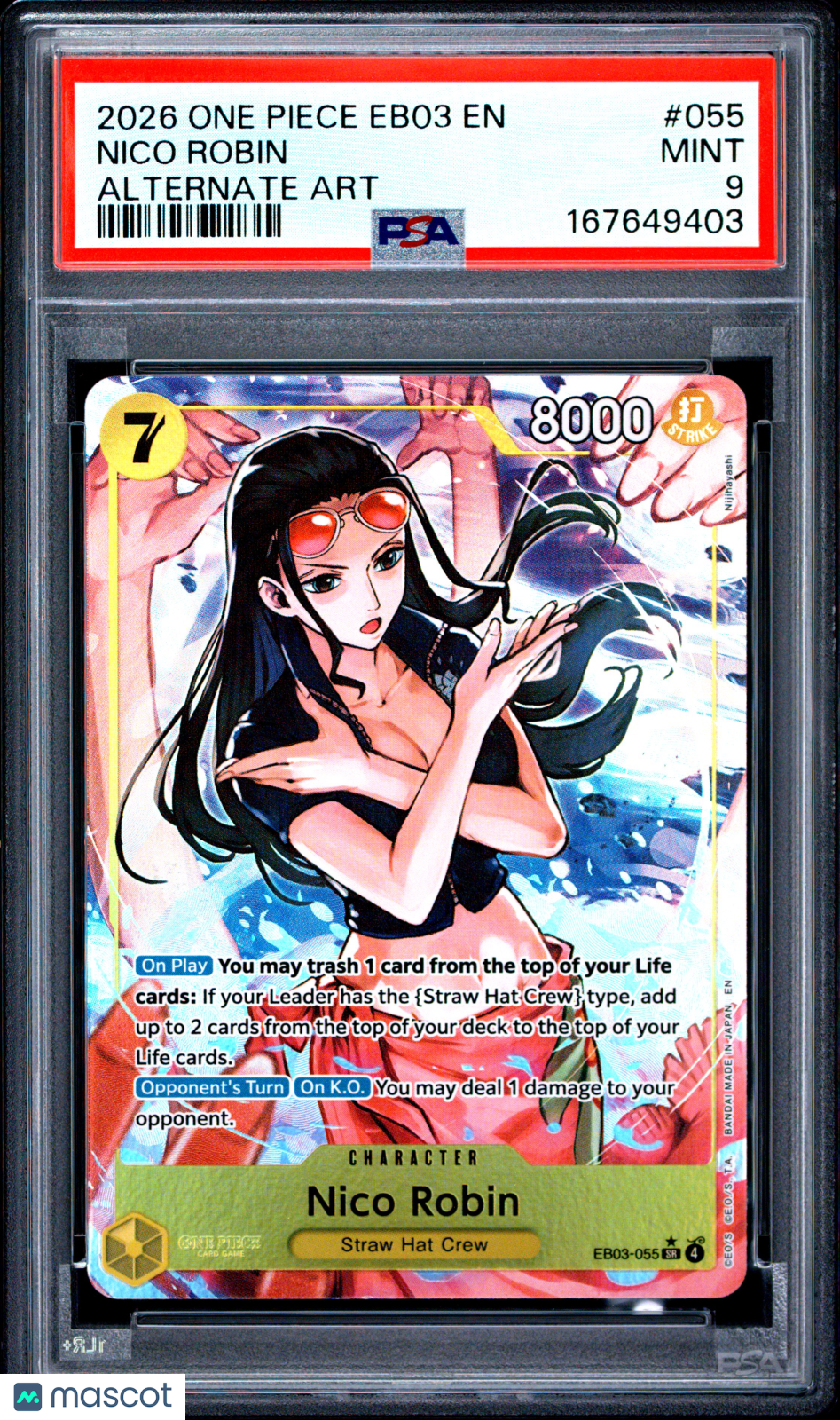 2026 One Piece Extra Booster Heroines Edition Nico Robin Alternate Art PSA 9 #55