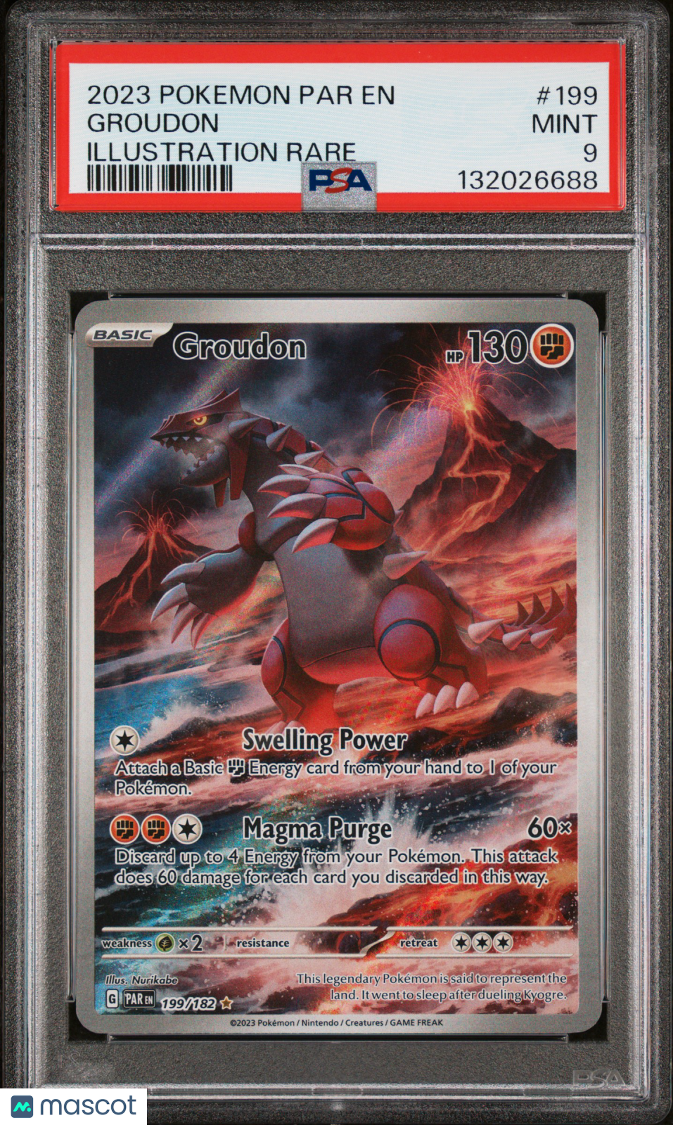 2023 Paradox Rift Groudon Illustration Rare PSA 9 #199/182