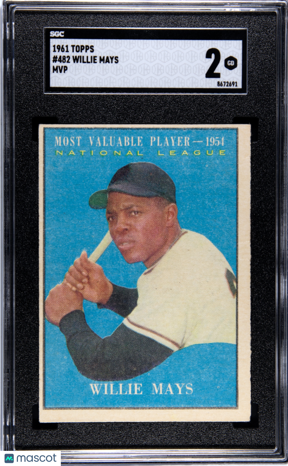 1961 Topps Willie Mays #482 MVP SGC 2