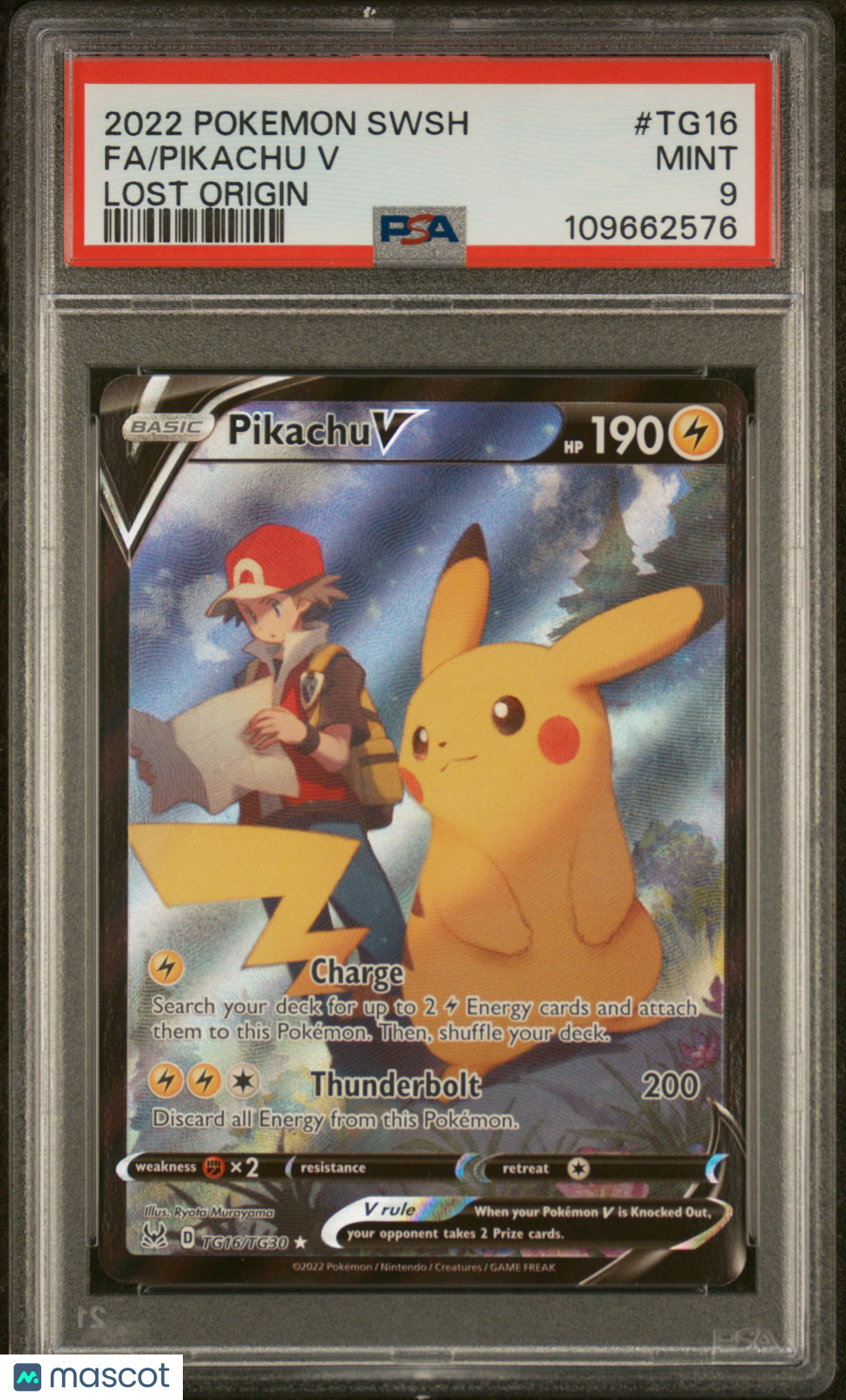 2022 Pokemon SWSH Lost Origin Pikachu V PSA 9 #TG16