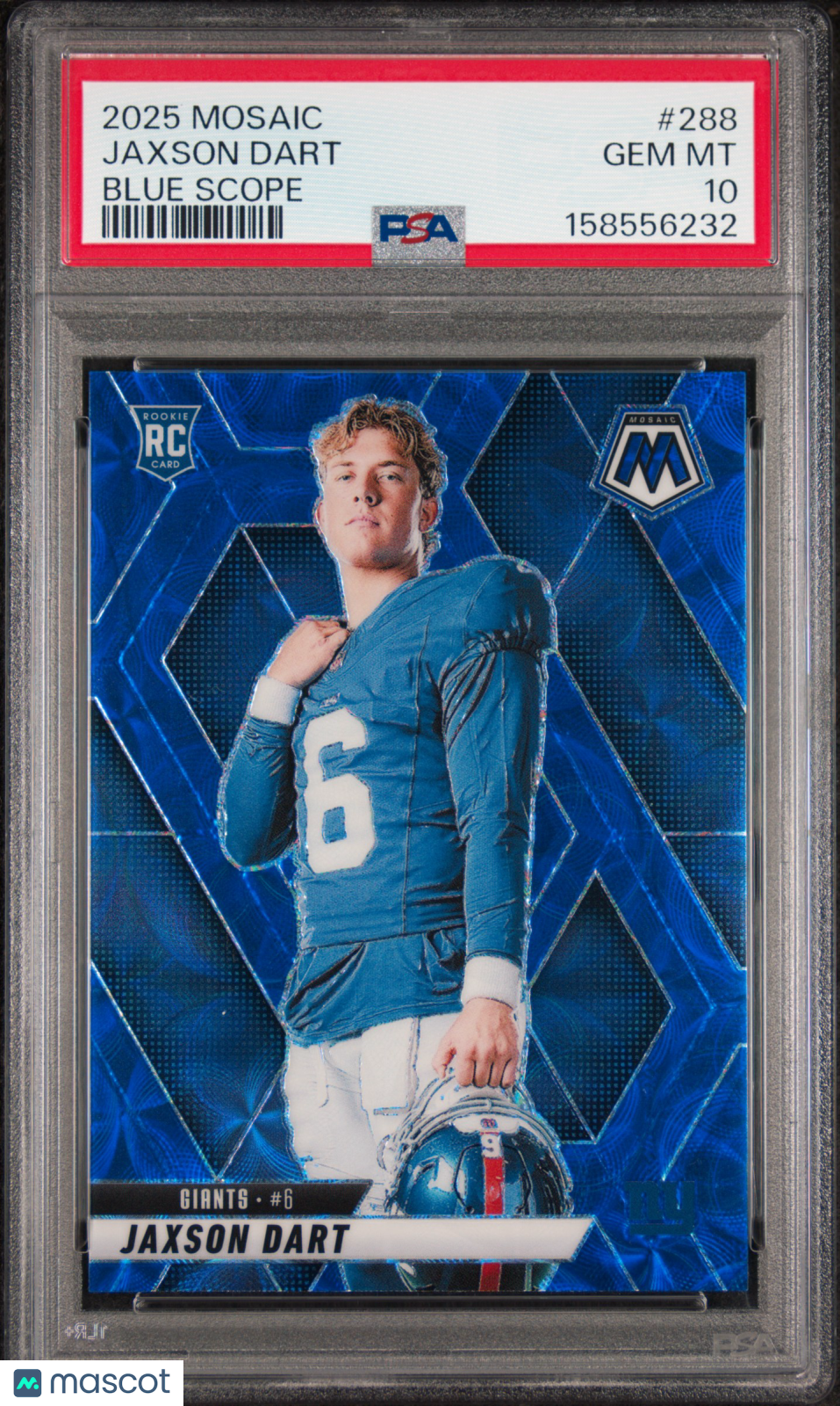 2025 Panini Mosaic Jaxson Dart #288 Blue Scope RC PSA 10