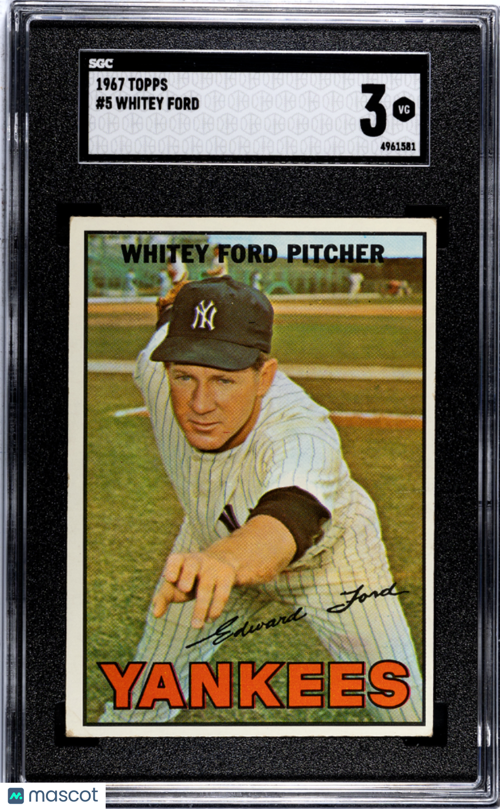 1967 Topps Whitey Ford #5 SGC 3