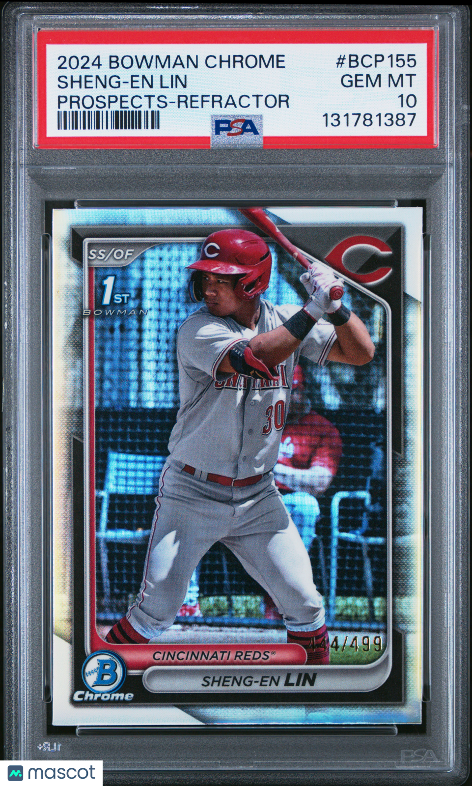 2024 Bowman Chrome Prospects Sheng-EN Lin #BCP155 Refractor 4/499 PSA 10