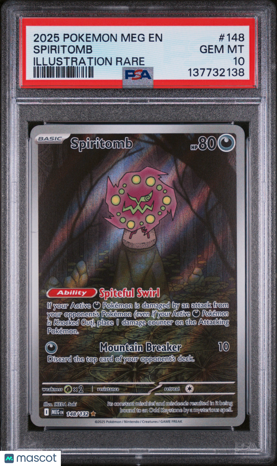 2025 Pokemon Meg EN-Mega Evolution Spiritomb Illustration Rare PSA 10 #148