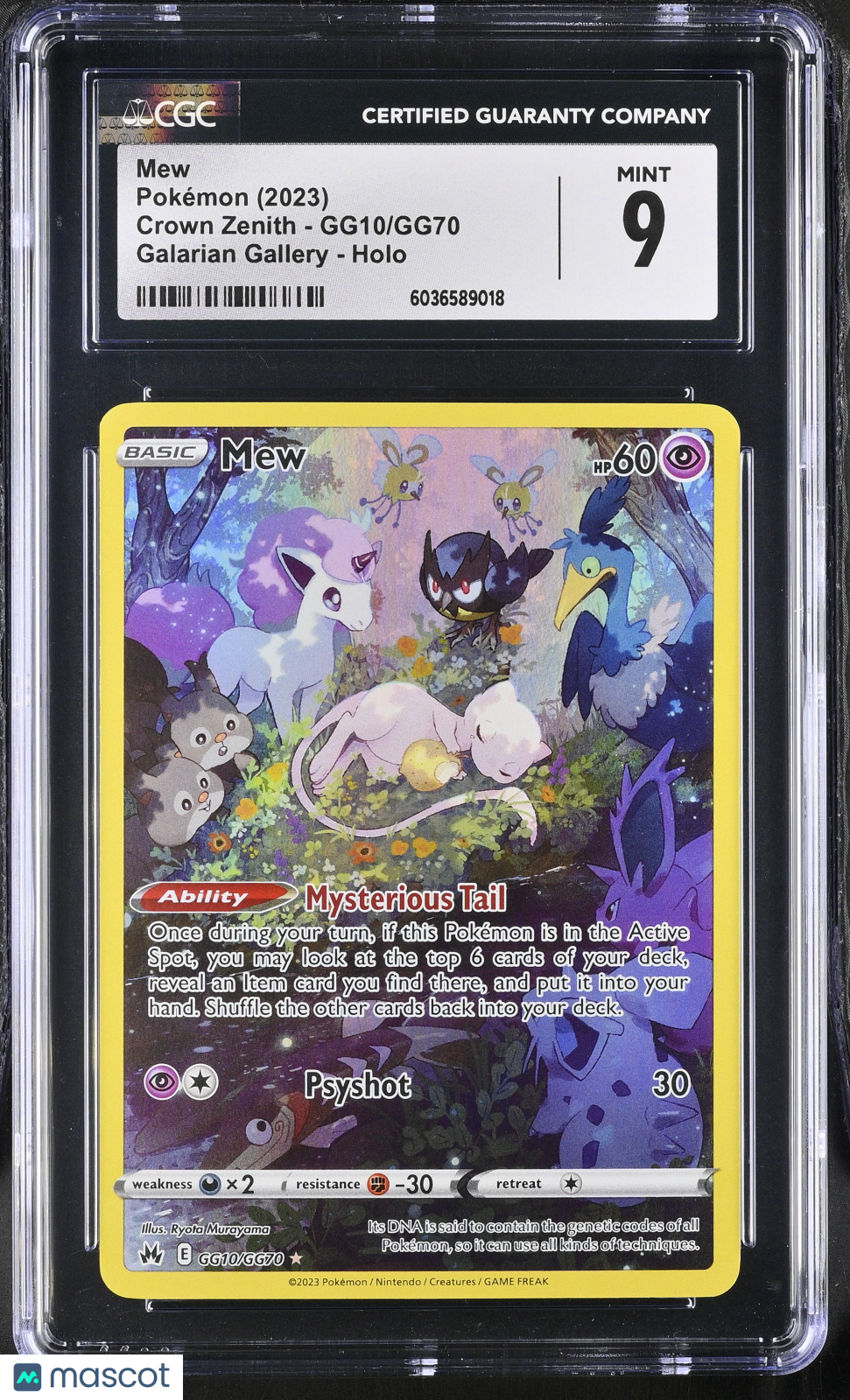 2023 Pokémon SWSH Crown Zenith Mew #GG10/GG70 CGC 9