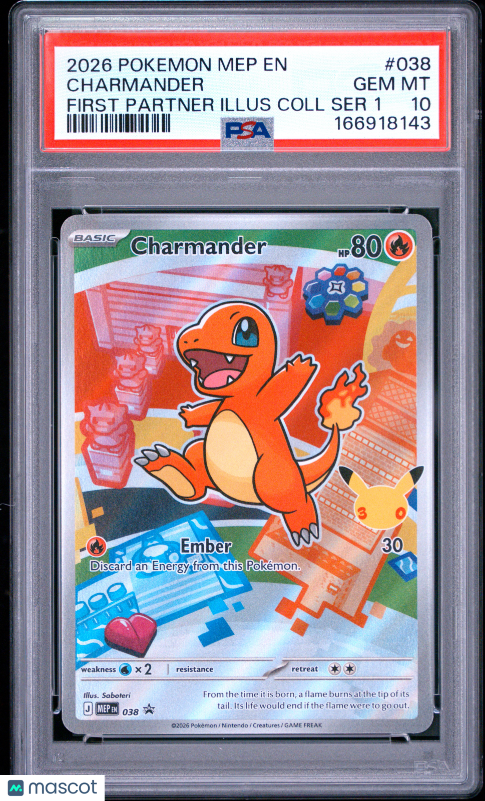 2026 Mega Evolution Black Star Promo Charmander PSA 10 #038